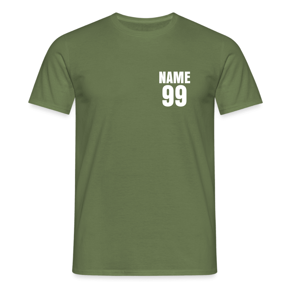 „Custom Name & Nummer“ - Herren T-Shirt - Militärgrün
