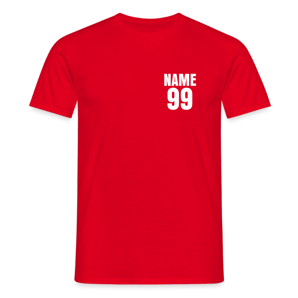 „Custom Name & Nummer“ - Herren T-Shirt - Rot