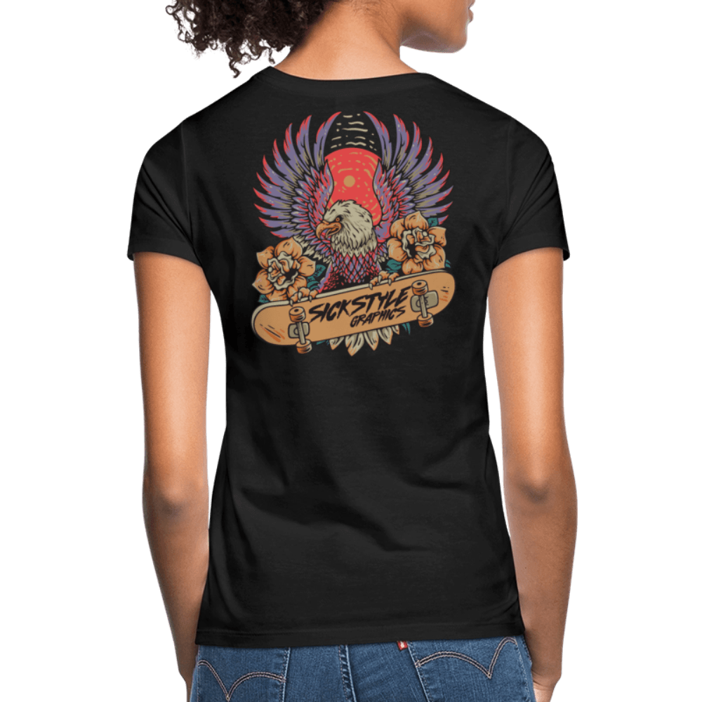 „Skate Eagle“ - Damen T-Shirt - Schwarz