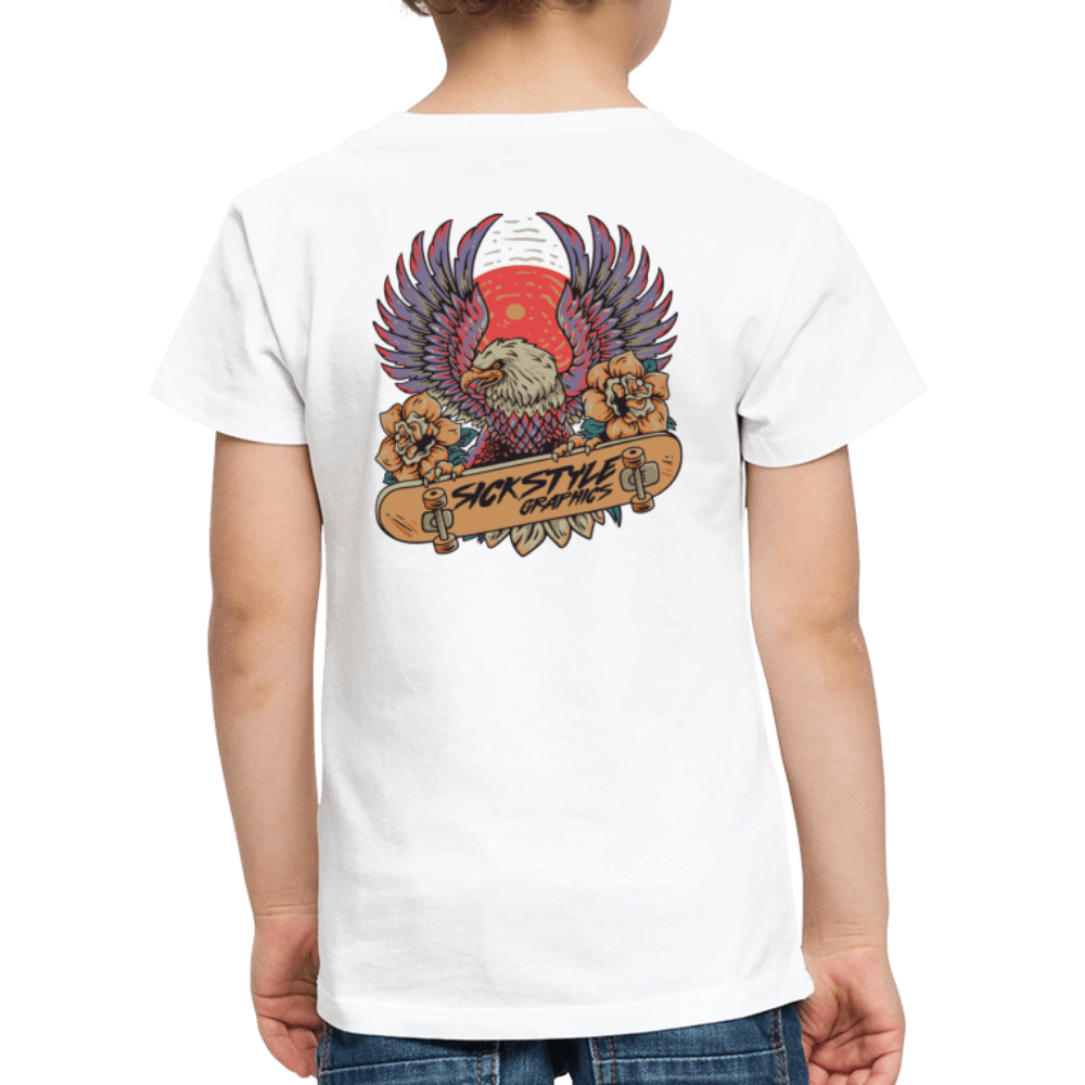 „Skate Eagle“ - Kids T-Shirt - Weiß