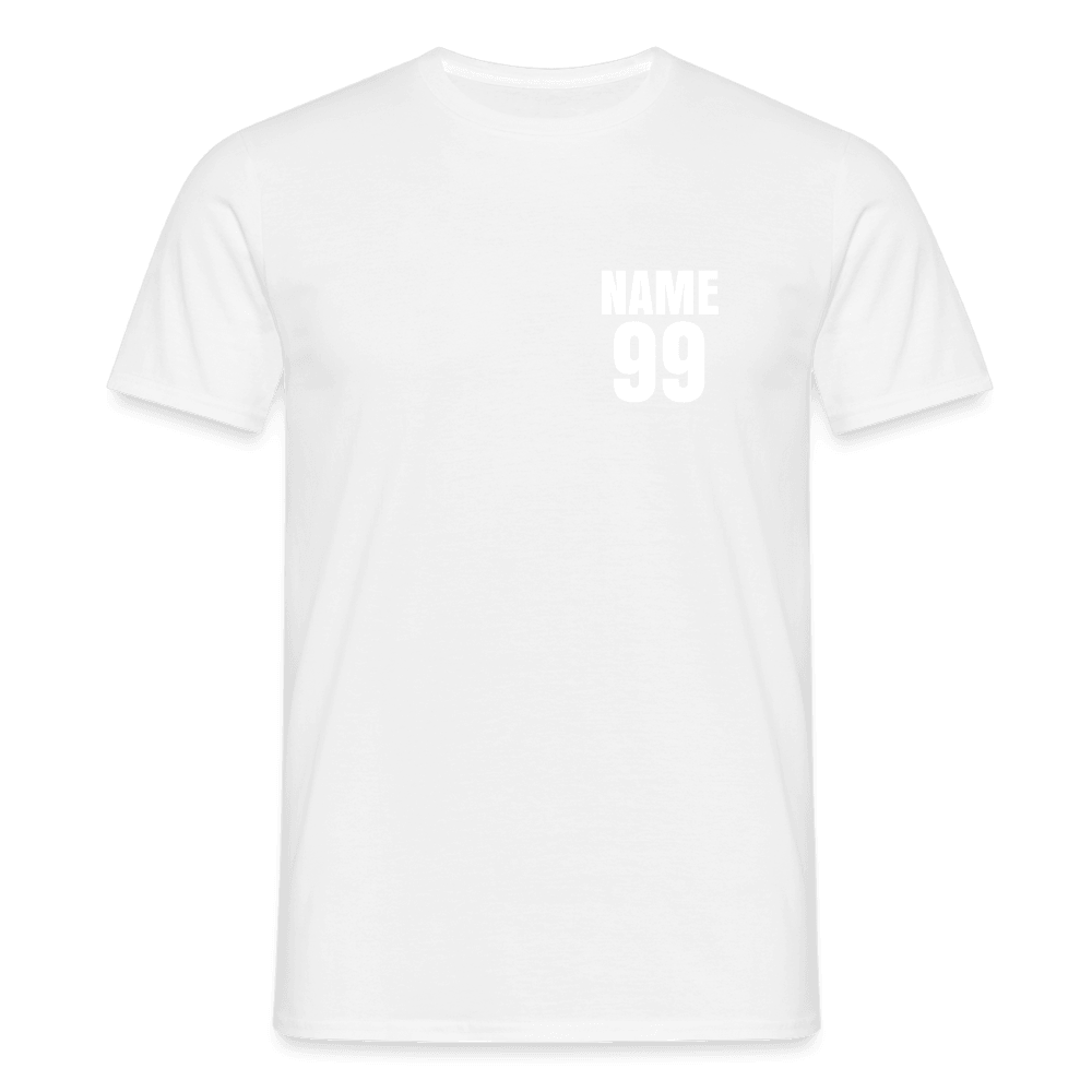 „Custom Name & Nummer“ - Herren T-Shirt - Weiß