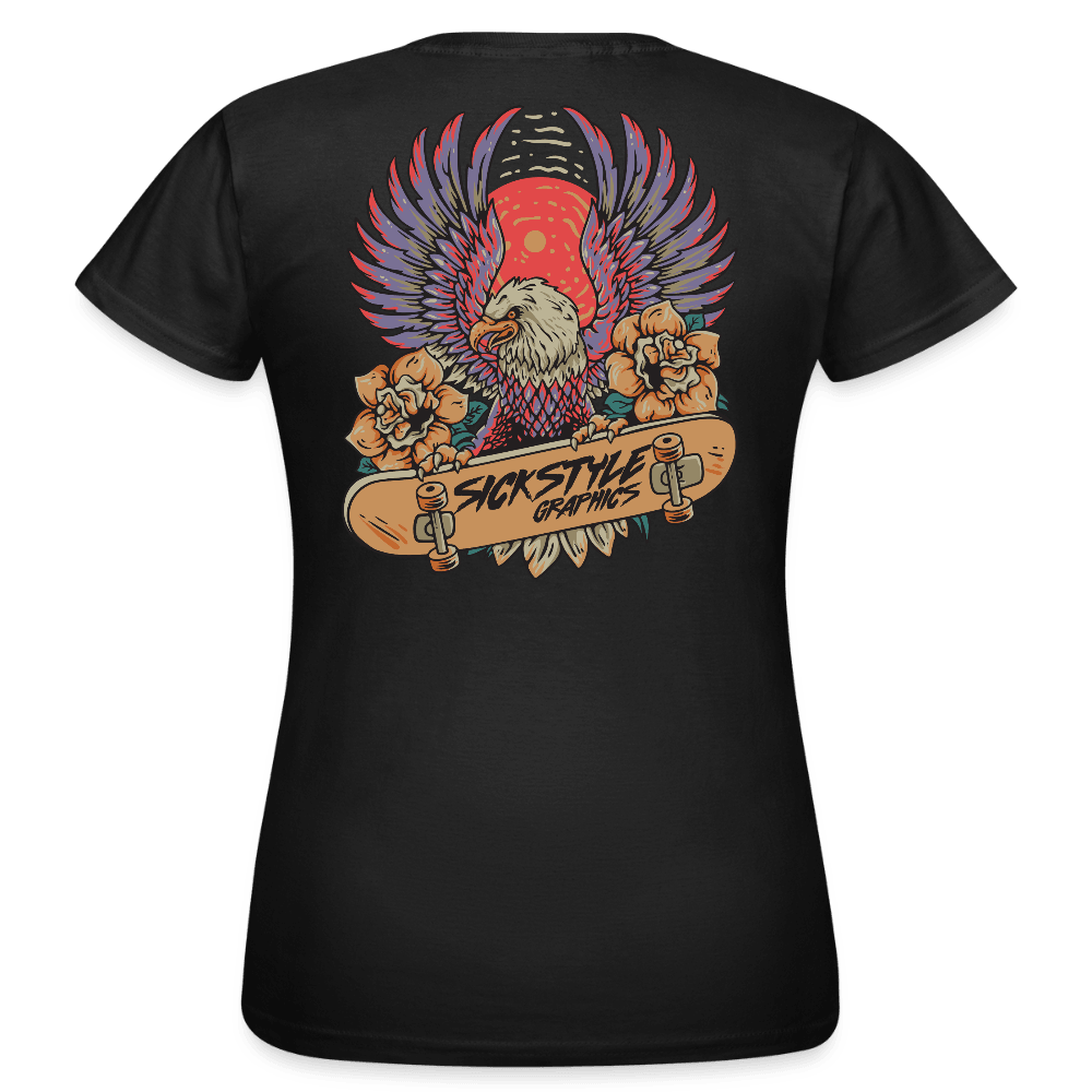 „Skate Eagle“ - Damen T-Shirt - Schwarz