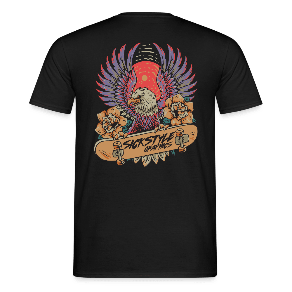 „Skate Eagle“ - Herren T-Shirt - Schwarz