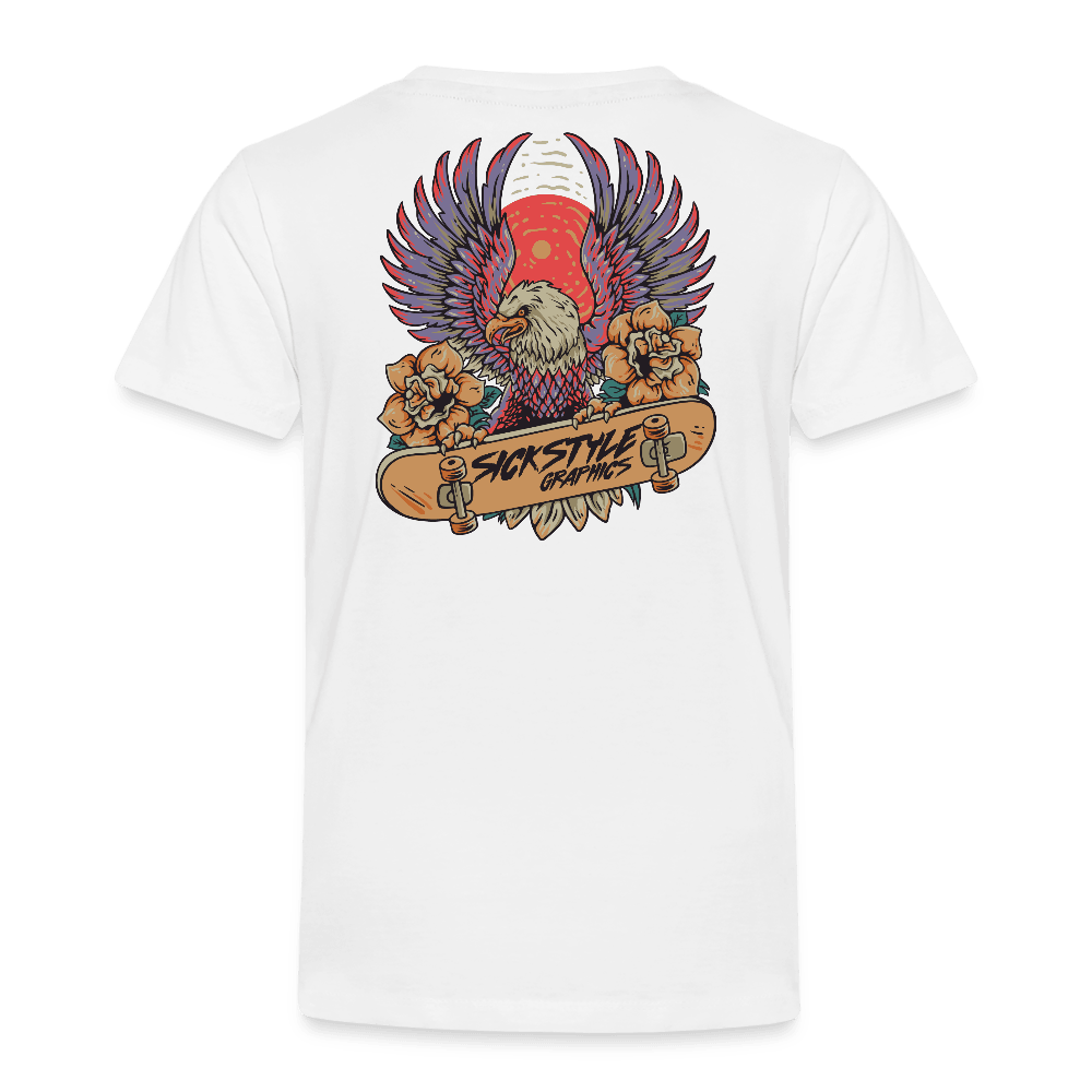 „Skate Eagle“ - Kids T-Shirt - Weiß