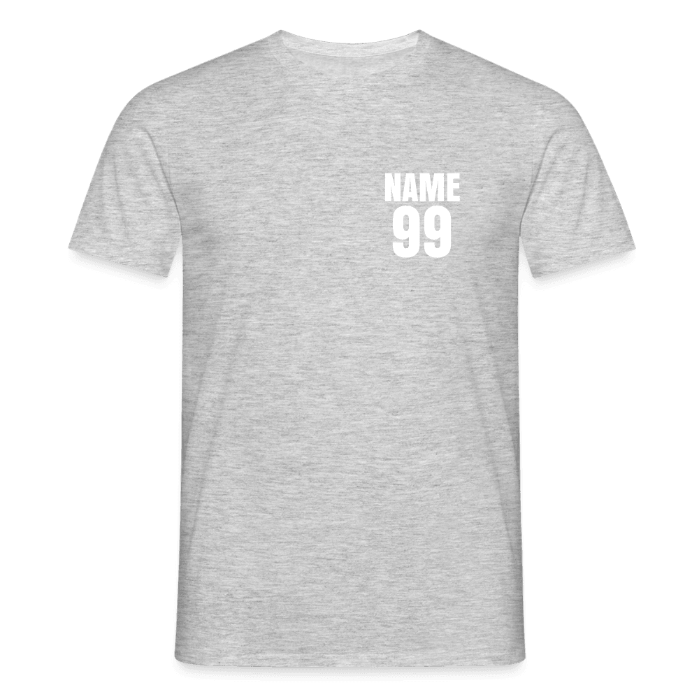 „Custom Name & Nummer“ - Herren T-Shirt - Grau meliert