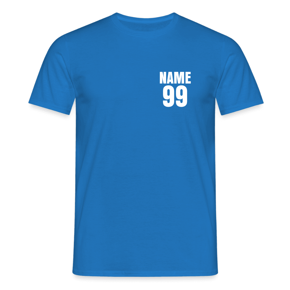 „Custom Name & Nummer“ - Herren T-Shirt - Royalblau