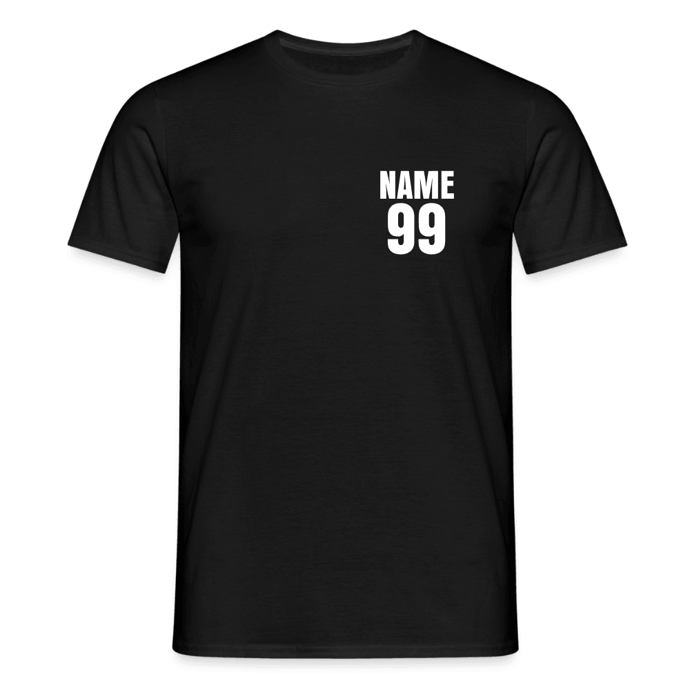 „Custom Name & Nummer“ - Herren T-Shirt - Schwarz