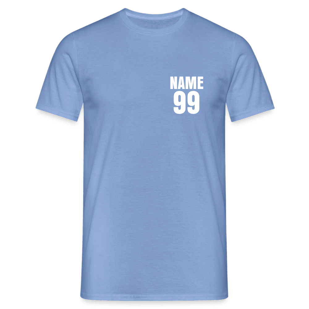 „Custom Name & Nummer“ - Herren T-Shirt - carolina blue