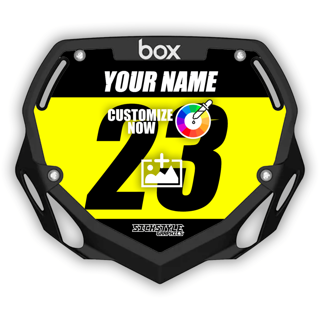Box Adult Numberplate sticker im Banner Design