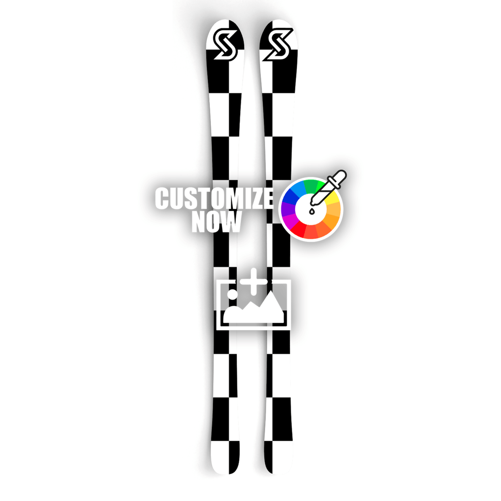 Ski Sticker im checkerboard design