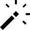 Black magic wand icon with a sparkling effect, representing filters or special effects.