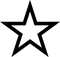 Black outline of a five-pointed star with a white fill on a white background.