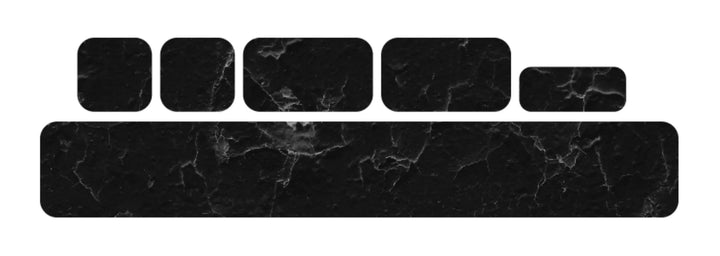 Schwingen Sticker in Cracked Black Marmoroptik, verschiedene rechteckige Formen.