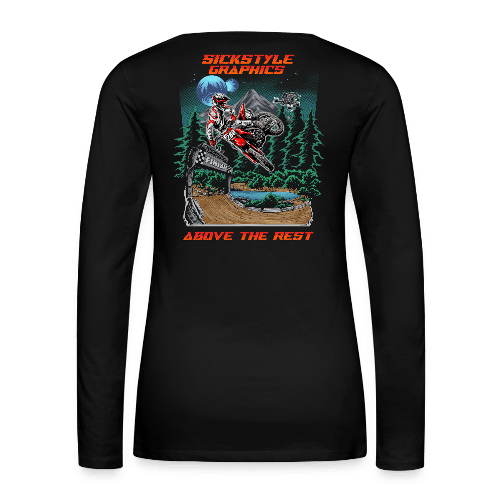 Frauen Premium Langarmshirt - Schwarz