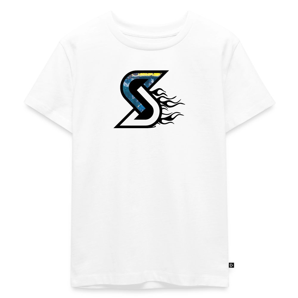 „Blue Flame“ - Kids T-Shirt - Weiß