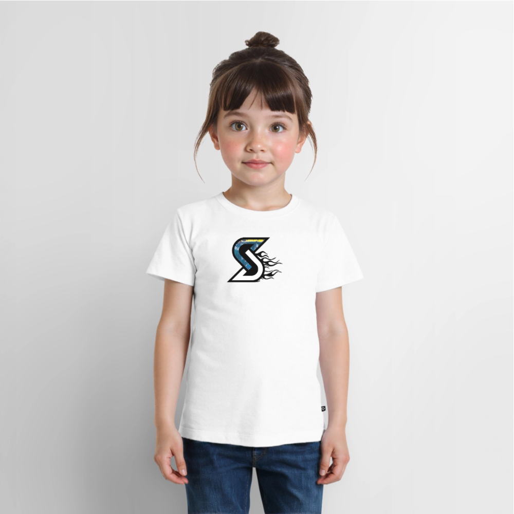„Blue Flame“ - Kids T-Shirt - Weiß
