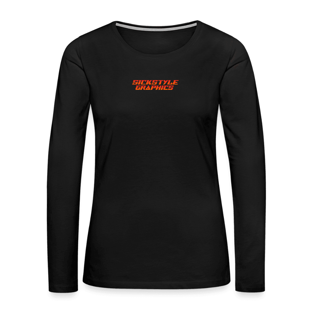 Frauen Premium Langarmshirt - Schwarz