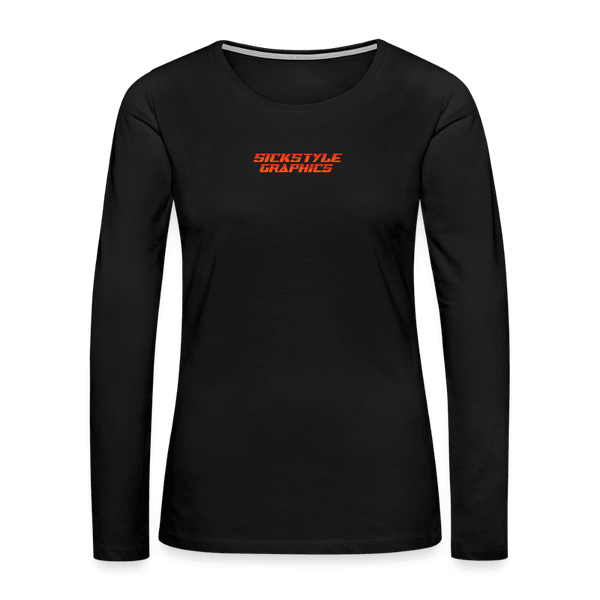 Frauen Premium Langarmshirt - Schwarz