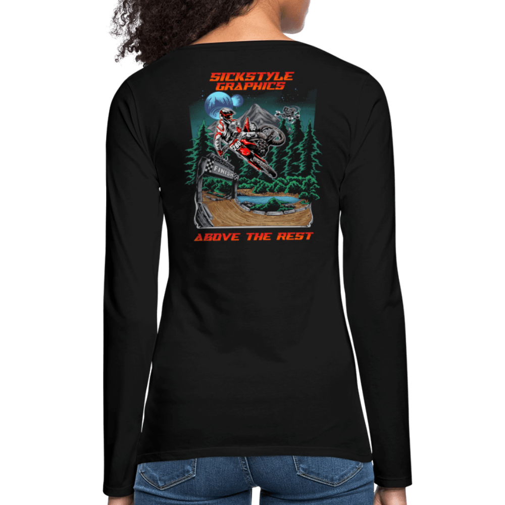 Frauen Premium Langarmshirt - Schwarz