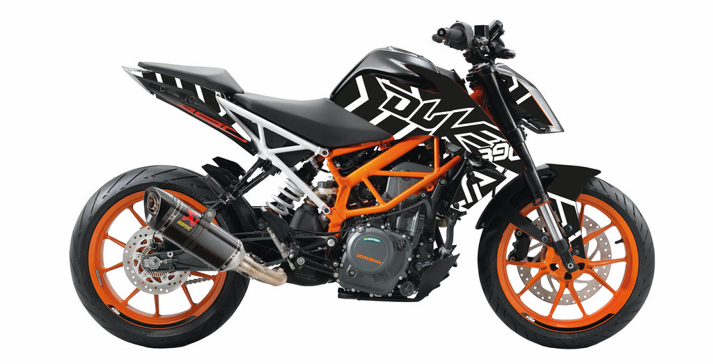 Design Arrok Schwarz/Weiß – Dekor passend für KTM Duke 125