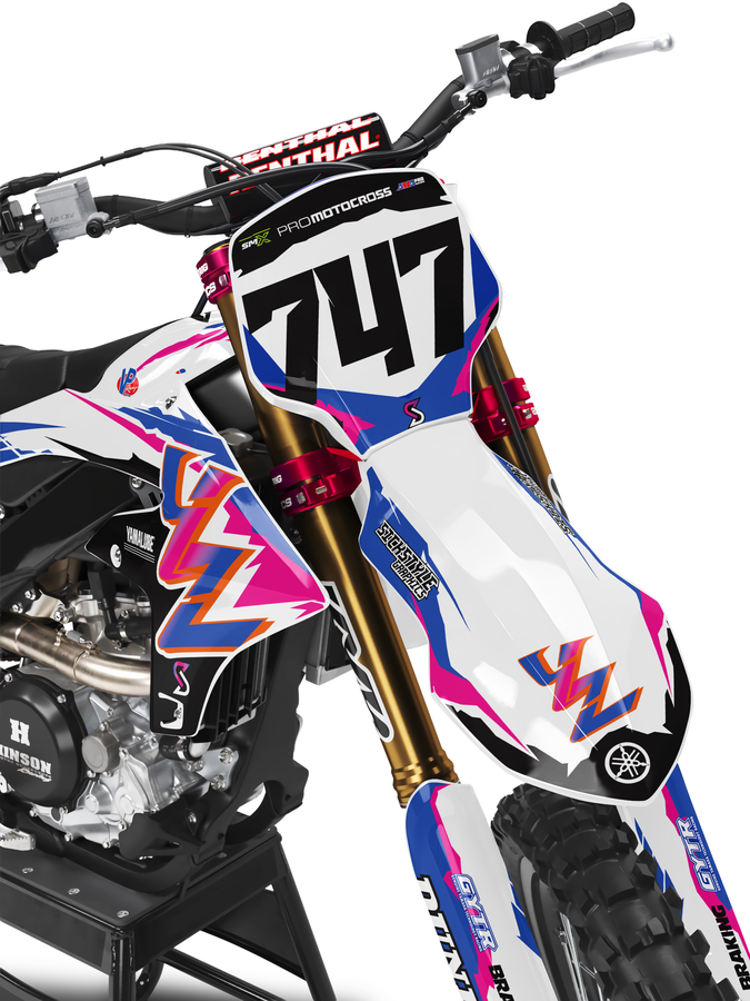 Yamaha YZ avec kit déco motocross style années 90 de Sickstyle Graphics – Vue 3