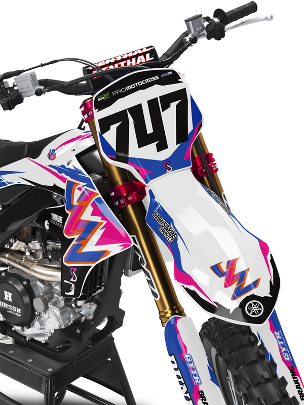 Yamaha YZ avec kit déco motocross style années 90 de Sickstyle Graphics – Vue 3