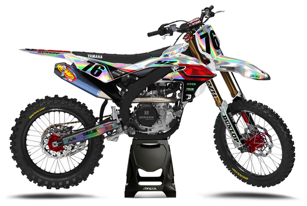 Yamaha YZ avec kit déco motocross au look rétro de Sickstyle Graphics – Vue 2