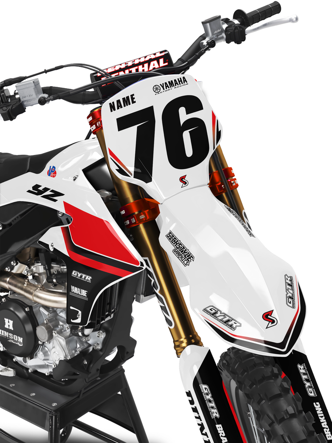 Yamaha YZ avec kit déco motocross au look rétro de Sickstyle Graphics – Vue 3