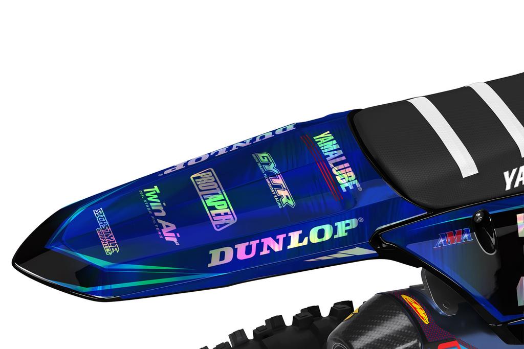 Yamaha YZ con kit de adhesivos de motocross Werx Look de Sickstyle Graphics – Vista 4