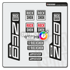 Custom RockShox ZEB Ultimate Gabel Sticker Set i sort-hvid med farvepalet til personalisering.