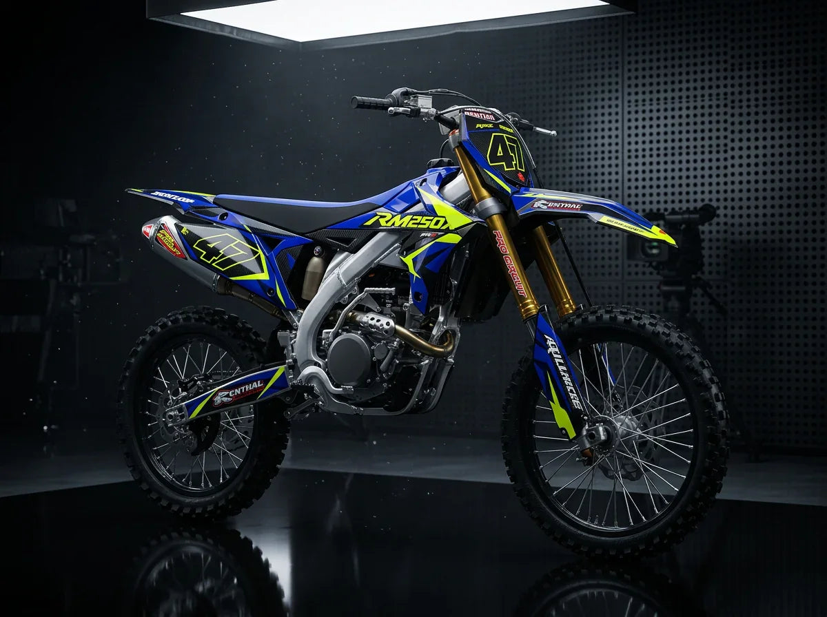 Suzuki with custom graphics in a design visual