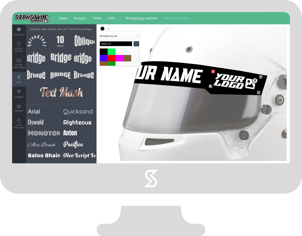 Helm Visier Sticker designer