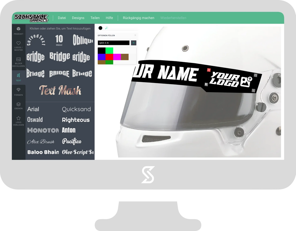 Sticker Helm Project Helmet Visor Sticker 100% Custom Design