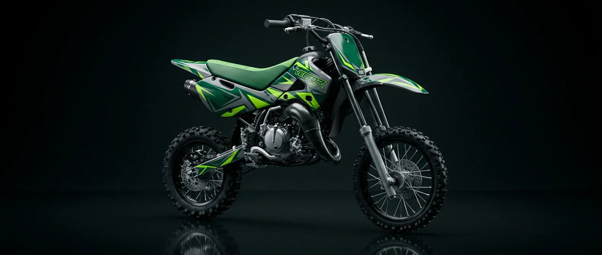 Kawasaki with custom graphics in a design visual