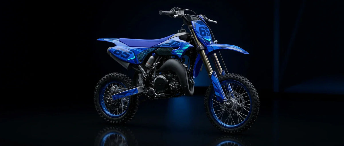 Yamaha with custom graphics in a design visual