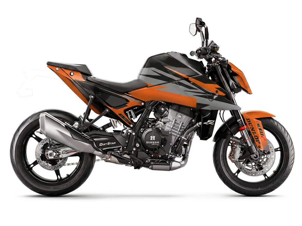 Zestaw Dekor Premium Factory Look w kolorze pomarańczowym i czarnym do KTM Duke 990, wykonany z wytrzymałej, idealnie dopasowanej folii winylowej.