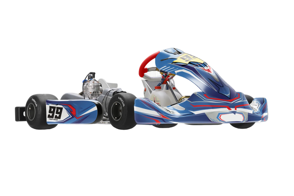 Kart stickerset Blue Riot voor meerdere kartchassis