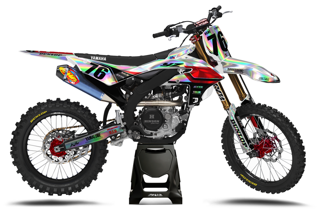Retro Look Motocross-Dekor Weiß/Schwarz/Rot – passend für Yamaha YZ 125–450