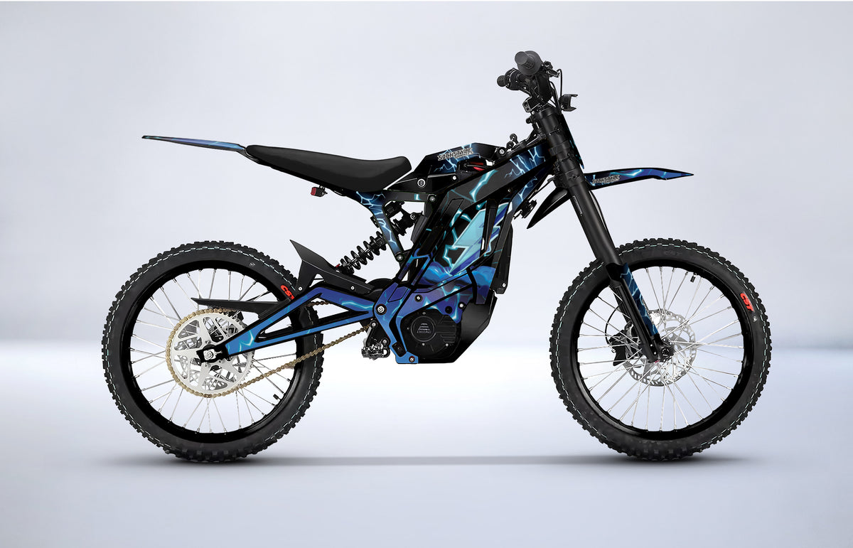 E-moto dekalkit Blue Lightning för E-Ride Pro