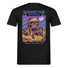 Černé pánské tričko s velkým, barevně intenzivním motivem lebky “Sickstyle Graphics” a nápisem “Escape the Ordinary”.