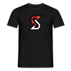 Czarny męski T-shirt “Fire S” z bawełny z czerwonym i białym logo S.