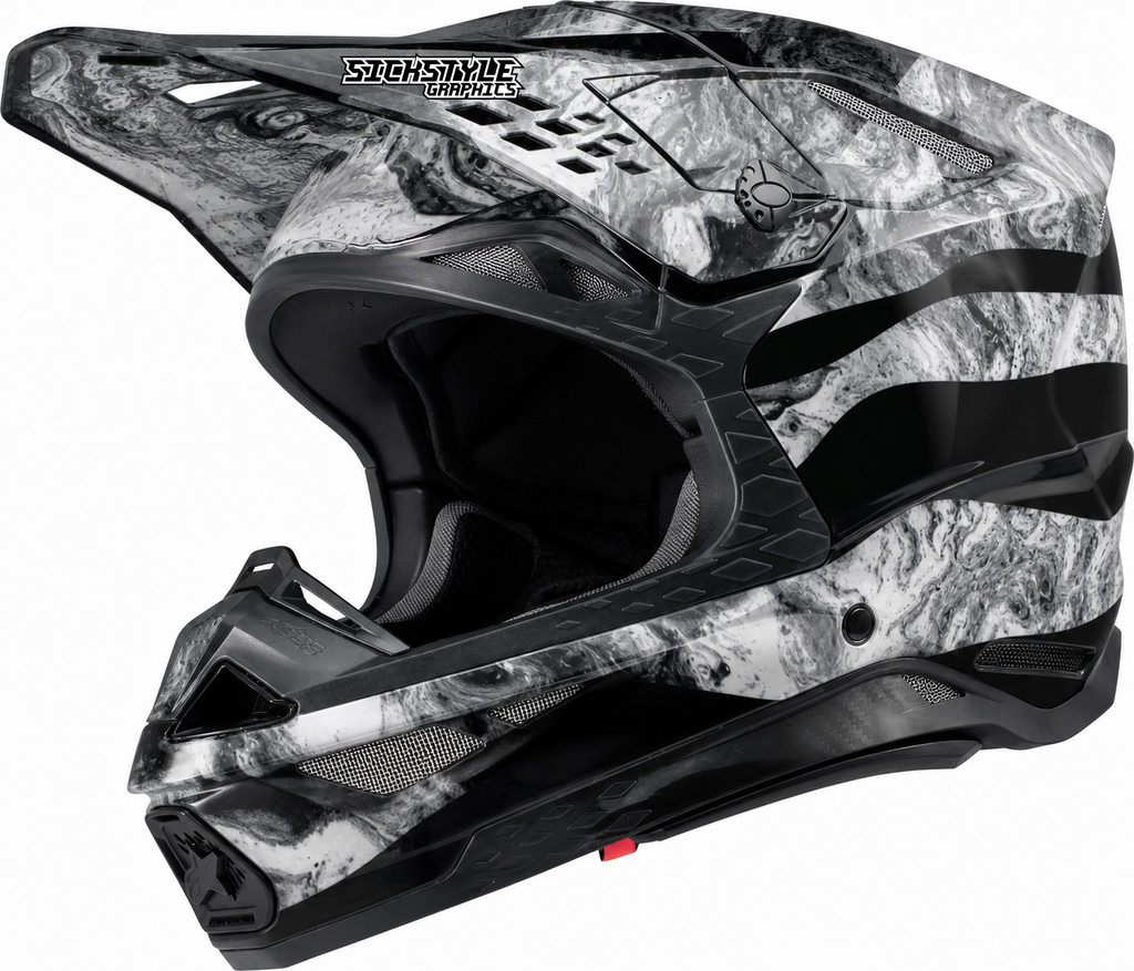 Alpinestars Supertech M10 Motocrosshelm mit Diekmann Replica-Helmdekor von Sickstyle Graphics – Custom Helm-Wrap im Marc-Diekmann-Replica-Design