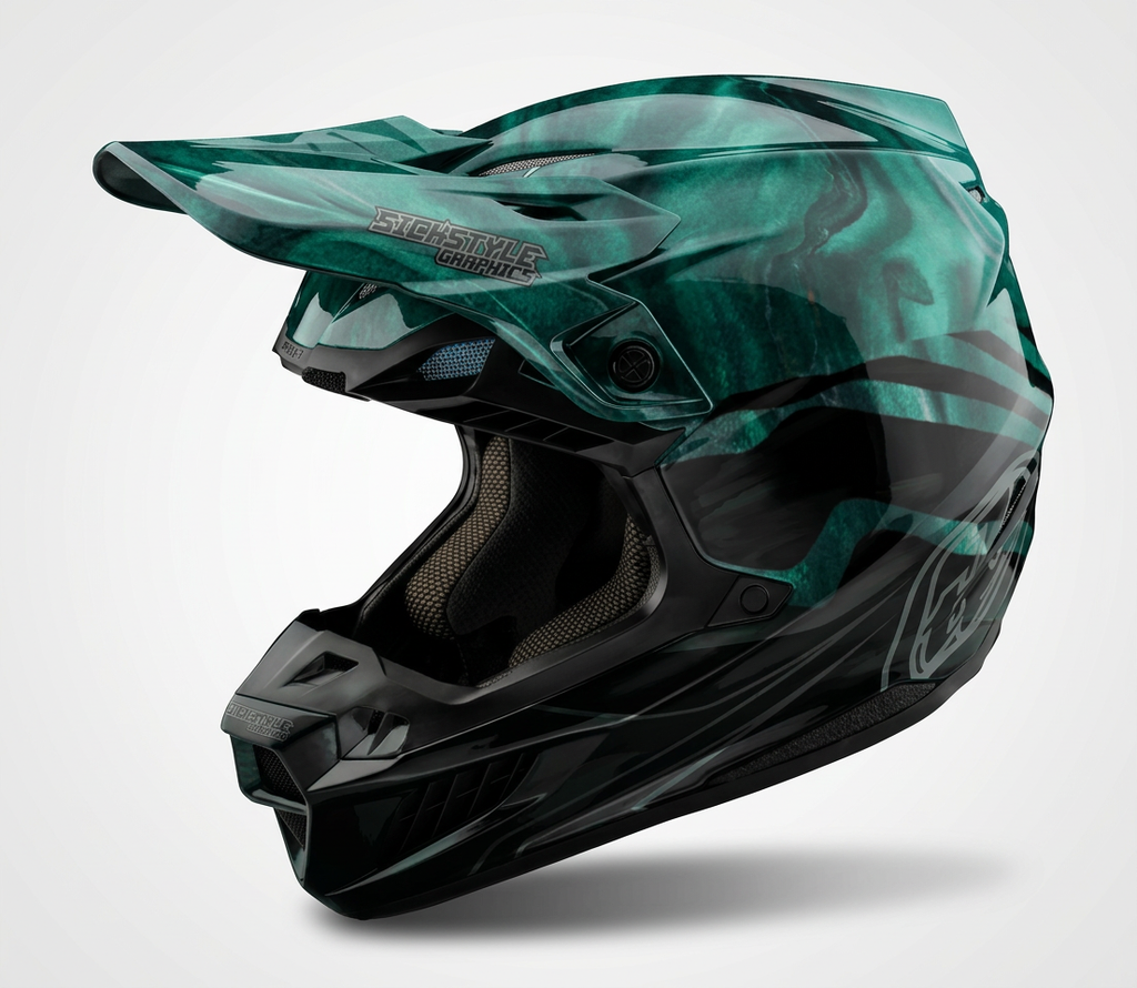 Helmdekor Dieks für Troy Lee Designs Helme – Custom Helm-Wrap von Sickstyle Graphics