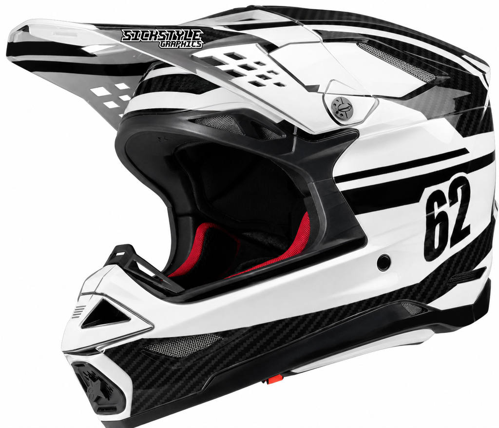 Alpinestars Supertech M10 Motocrosshelm mit Factory Racing-Helmdekor von Sickstyle Graphics – Custom Helm-Wrap im Werksteam-Racing-Look