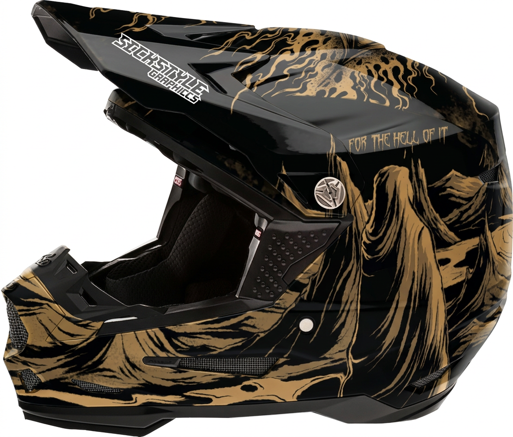 Helmdekor For The Hell Of It für 6D Helme – Custom Helm-Wrap von Sickstyle Graphics