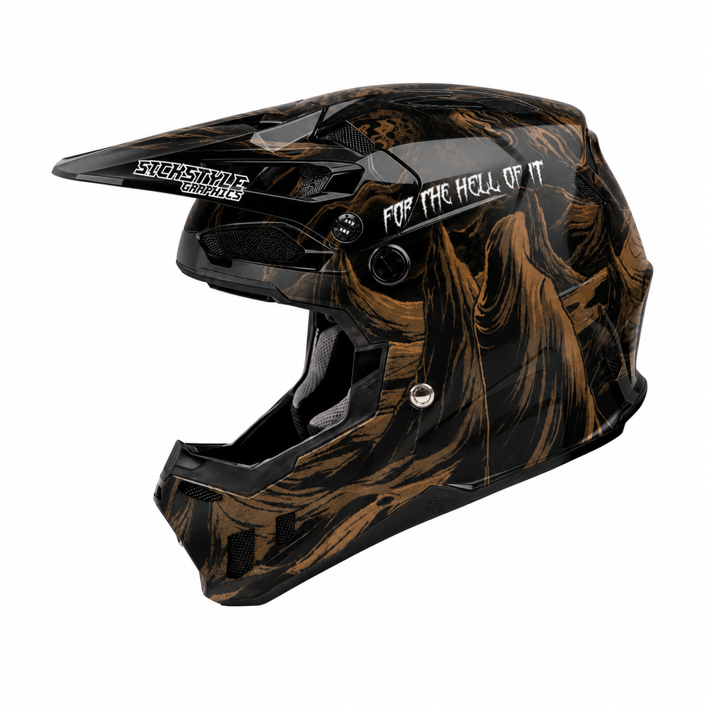 Helmdekor For The Hell Of It für Fly Racing Helme – Custom Helm-Wrap von Sickstyle Graphics