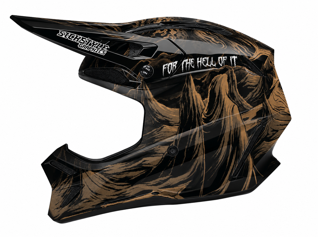 Helmdekor For The Hell Of It für Fox Racing Helme – Custom Helm-Wrap von Sickstyle Graphics