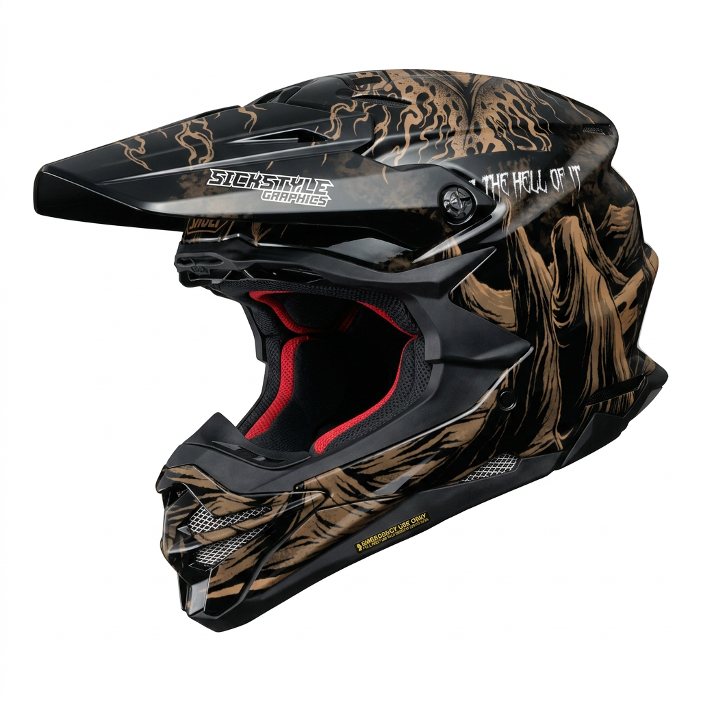 Helmdekor For The Hell Of It for Shoei Helmets – Custom Helmet Wrap by Sickstyle Graphics