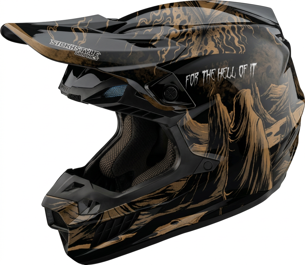 Helmdekor For The Hell Of It für Troy Lee Designs Helme – Custom Helm-Wrap von Sickstyle Graphics
