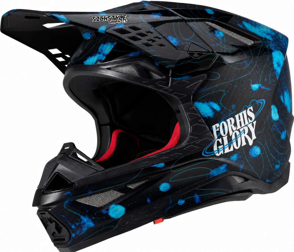Alpinestars Supertech M10 Motocrosshelm mit Katzke Replica-Helmdekor von Sickstyle Graphics – Custom Helm-Wrap im Marlon-Katzke-Replica-Design